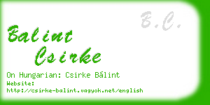 balint csirke business card