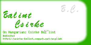 balint csirke business card